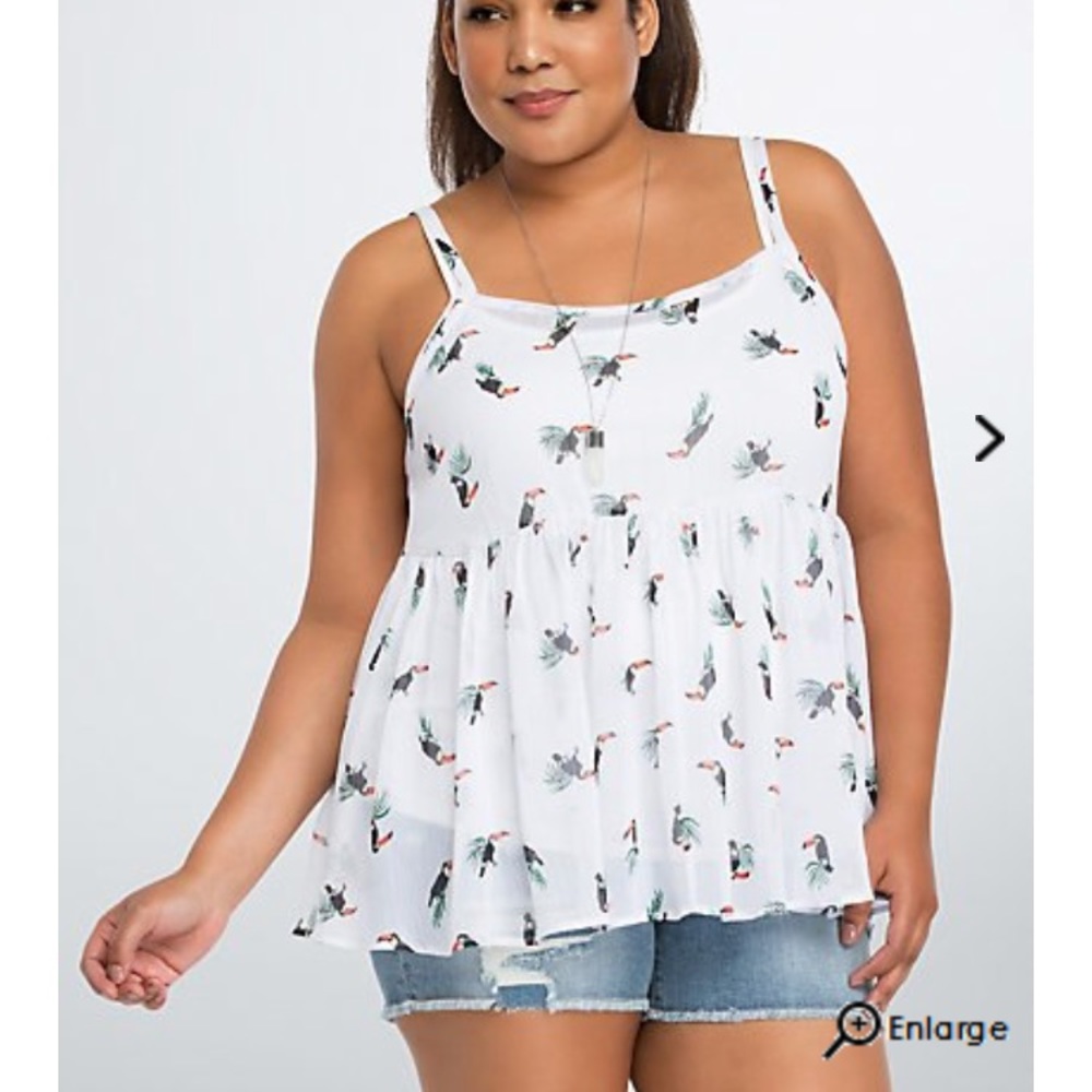 Torrid tucan babydoll tank 5X